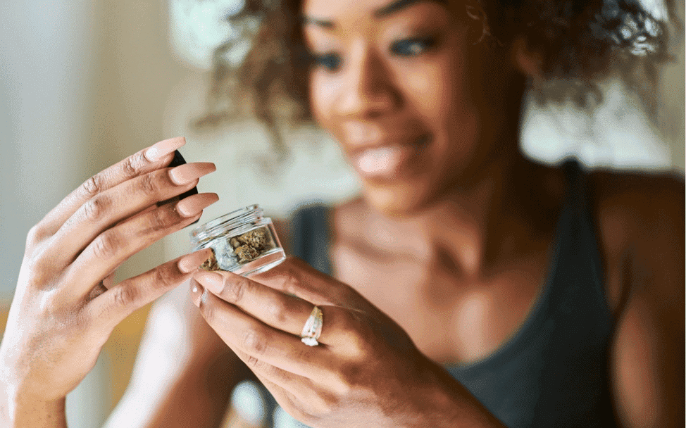 woman with cannabis