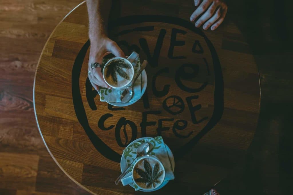 Latte art with cannabis kief