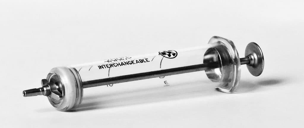 Close-up of a syringe