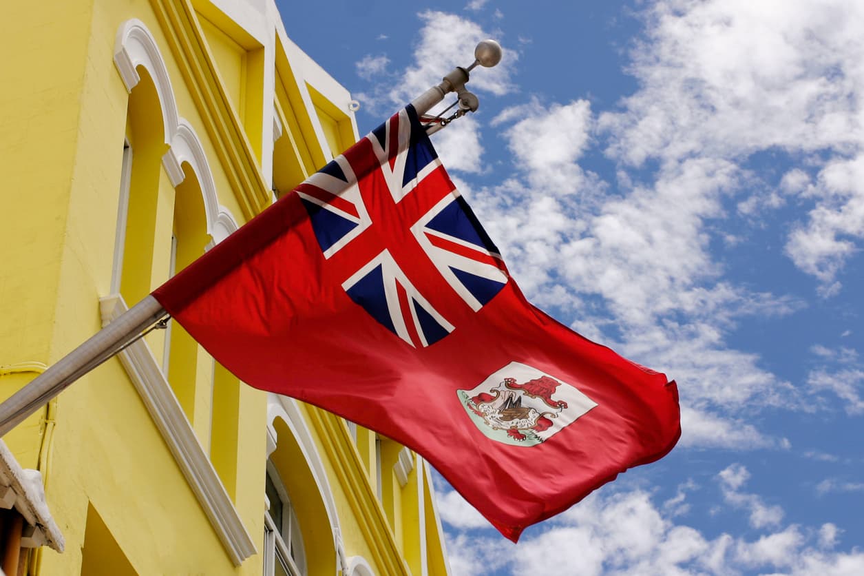 Bermuda flag on a beautiful Bermuda day