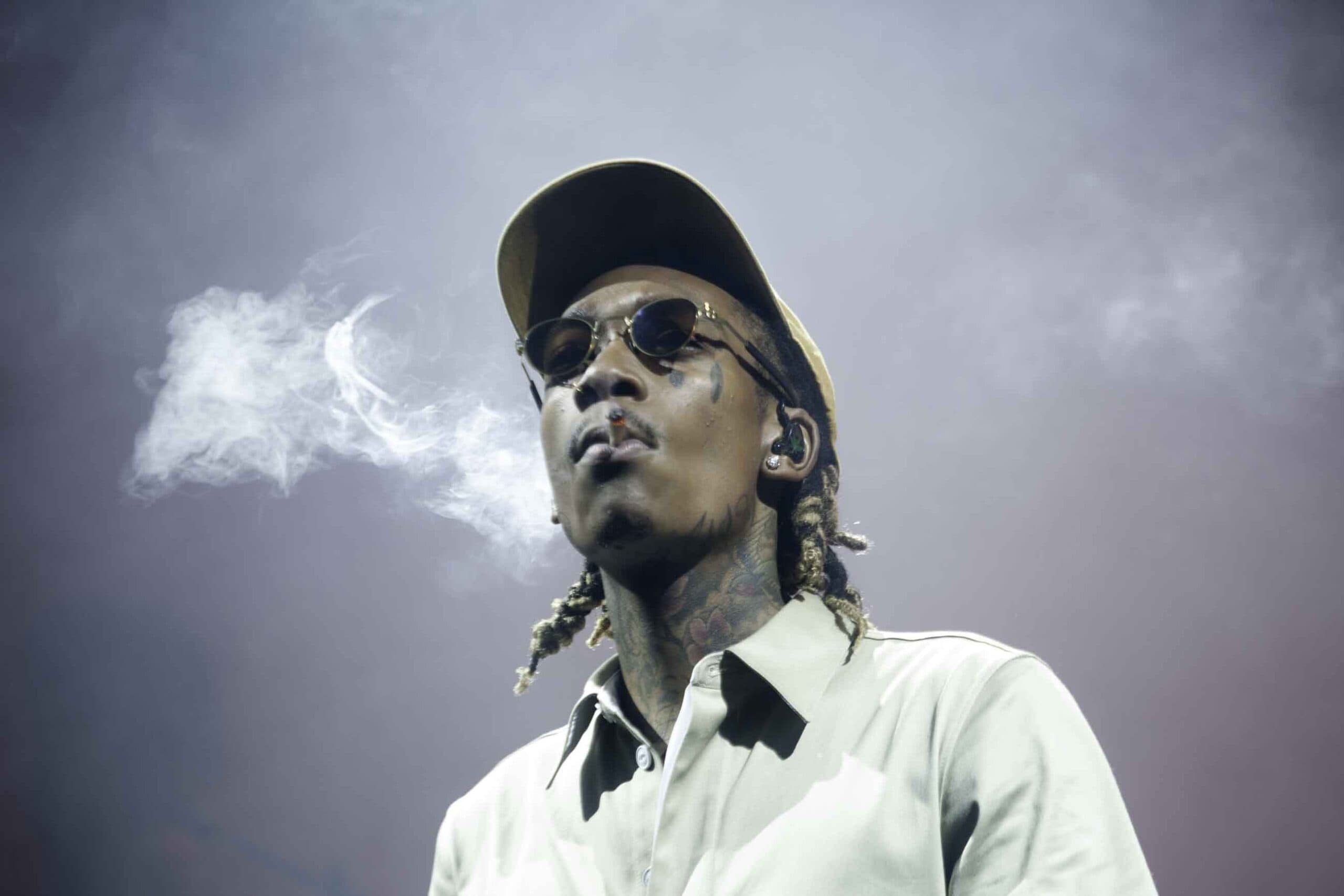 Wiz Khalifa smoking joint onstage