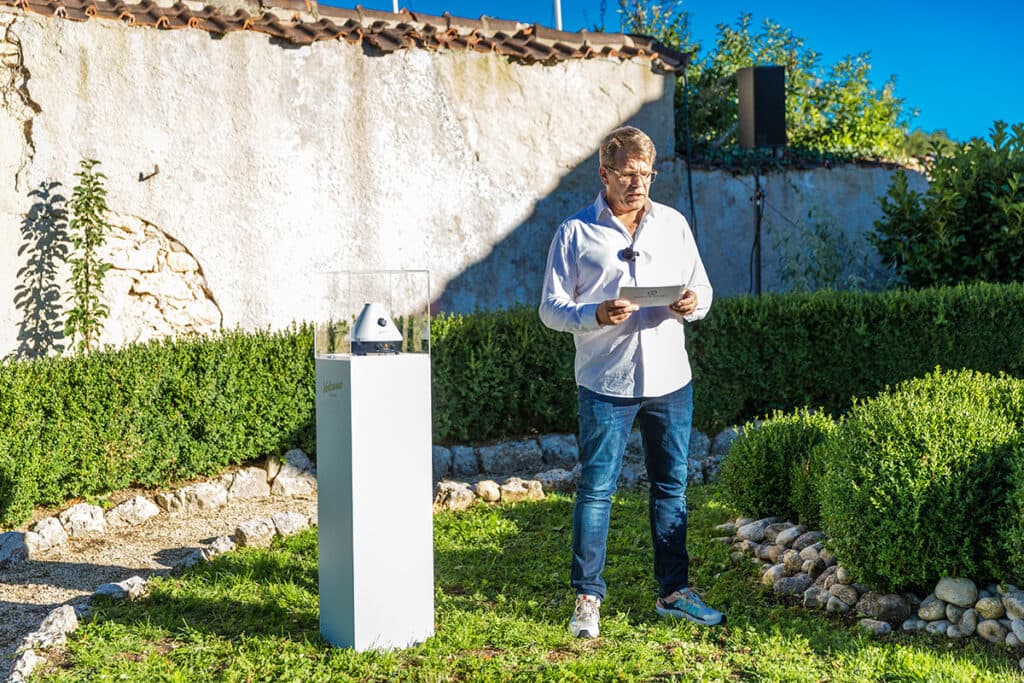 Jürgen Bickel and the Volcano display