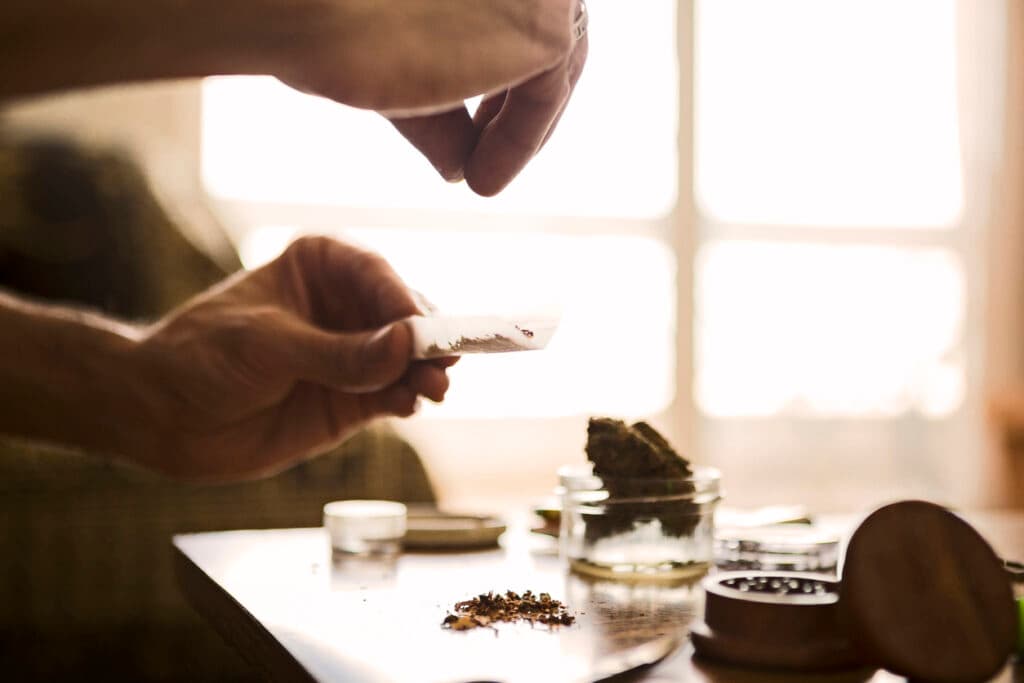 Joint rolling on a coffee table