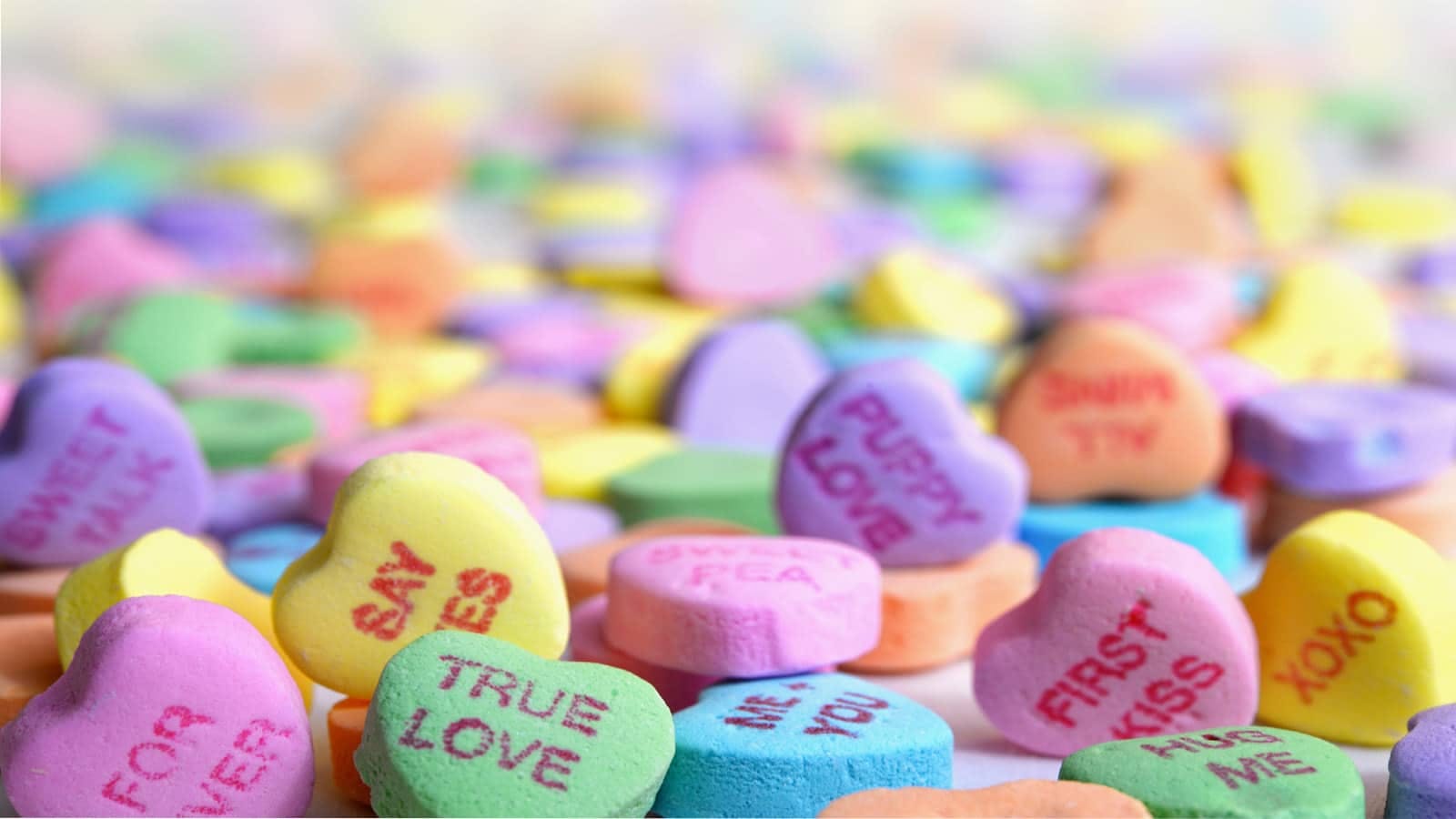 Photo of sweet heart candy.