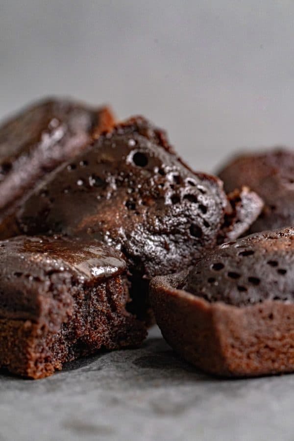 Squares of cannabis brownies
