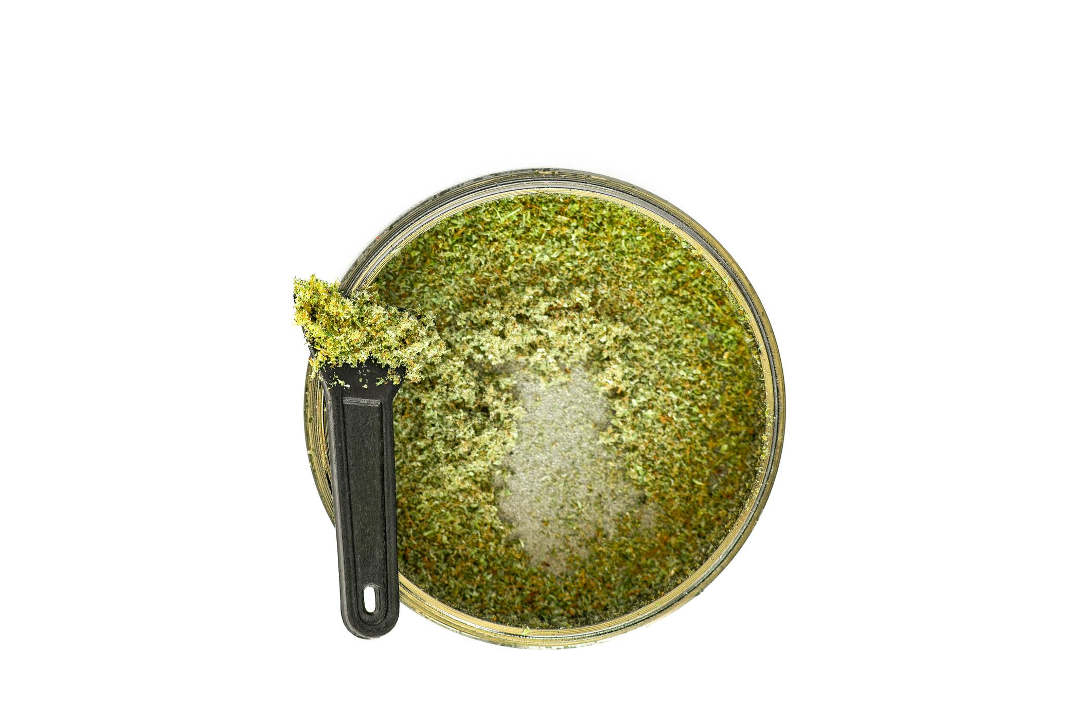 A weed grinder filled with kief, by Dmitry_Tishchenko via iStock