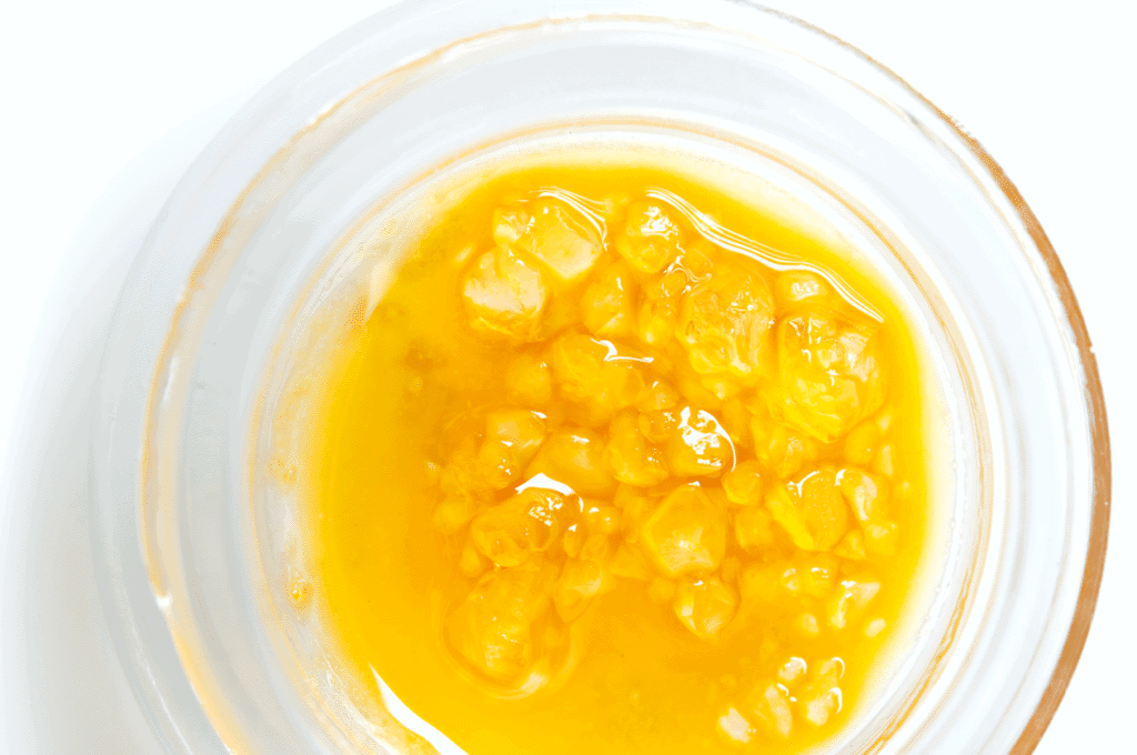 Live resin with diamonds in a glass jar