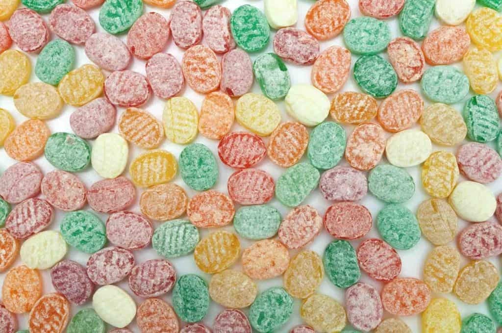 Multi-colored hard candies