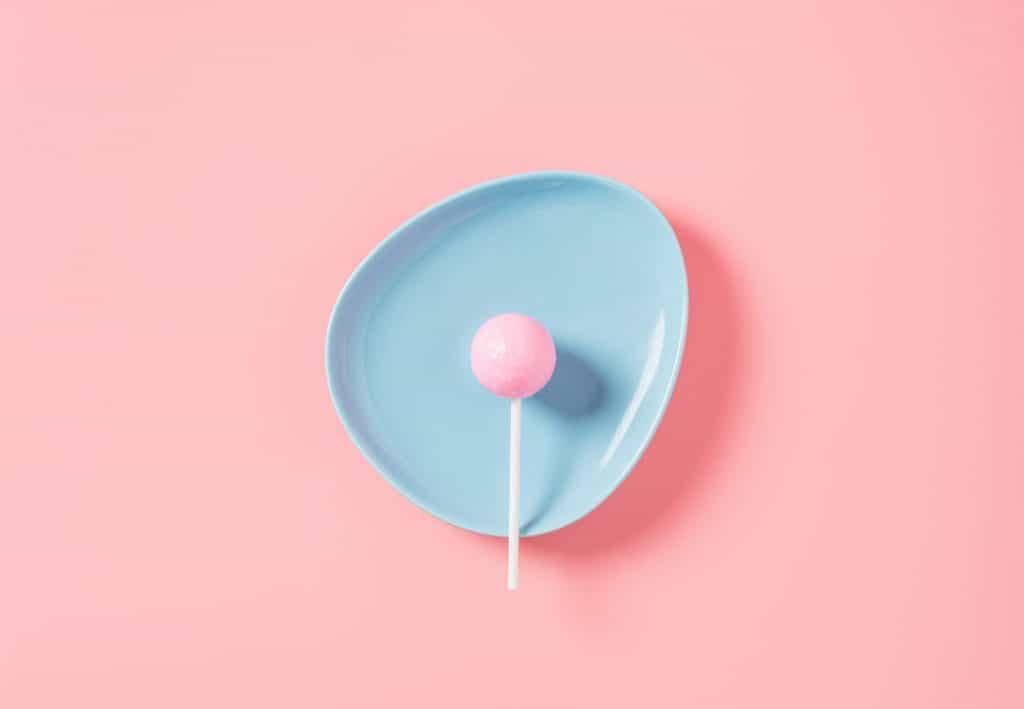 lollipop on plate