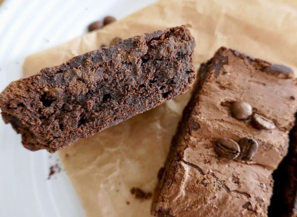 brownies with coffee beans
