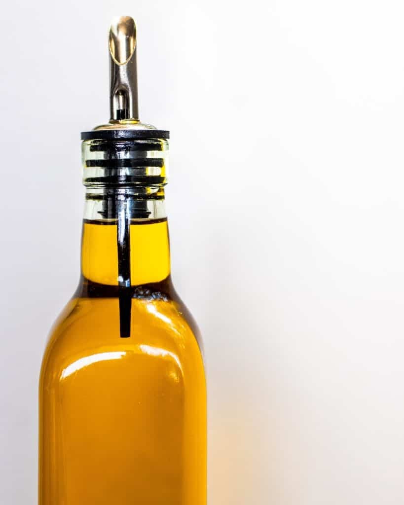 Bottle of Olive oil infused with cannabis