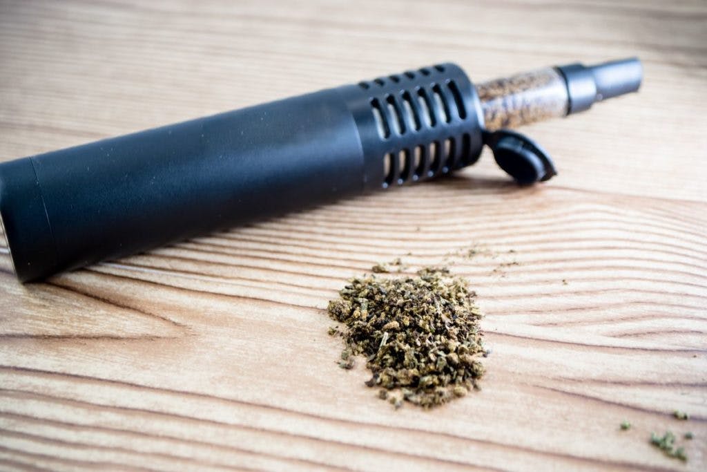 A dry herb vape with cannabis, by AHPhotoswpg via iStock