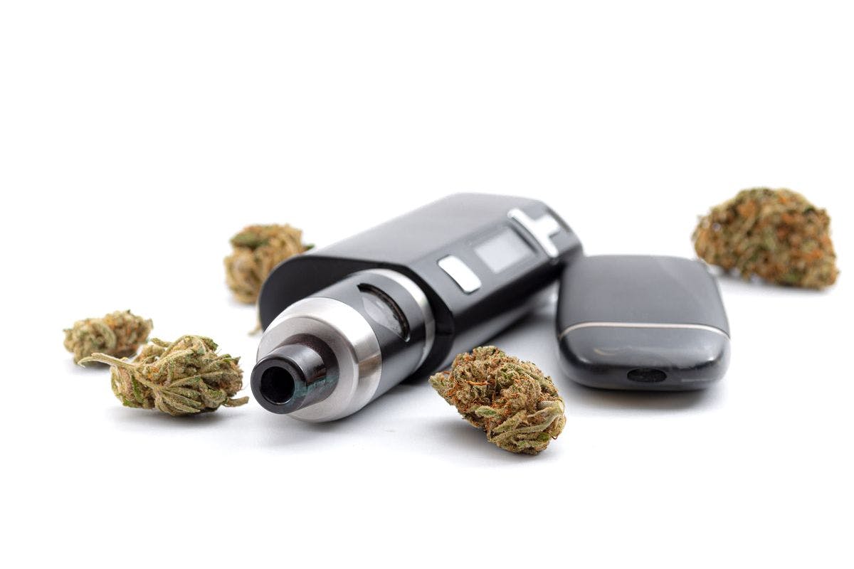 A dry herb vape with cannabis, by Moussa81 via iStock