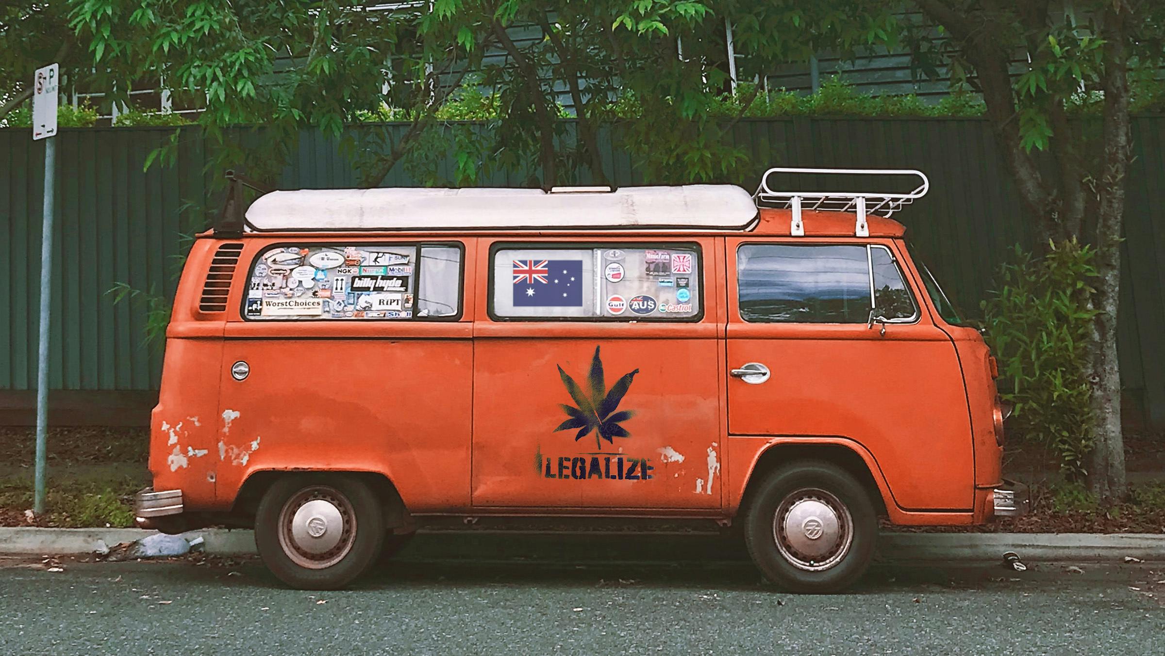 vw van with legalize on the side