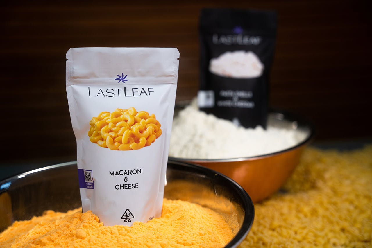 Two of LeafLink's Mac and cheese products