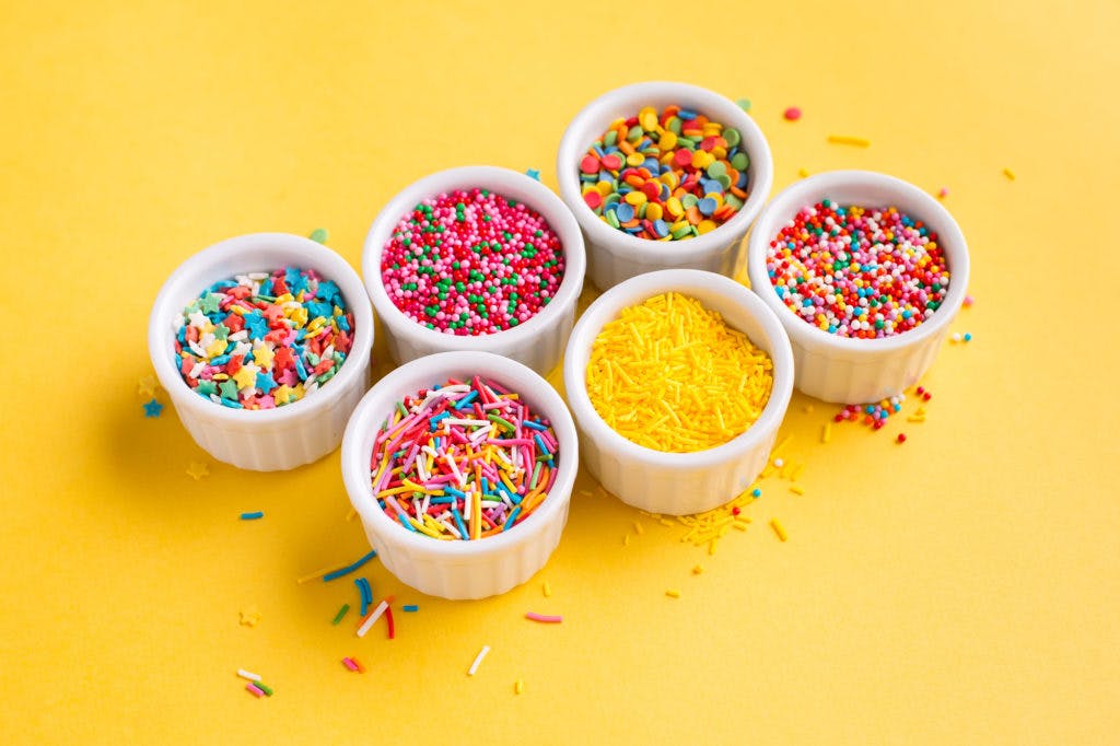 Confectionery sprinkles for cake and ice-cream and cookies.