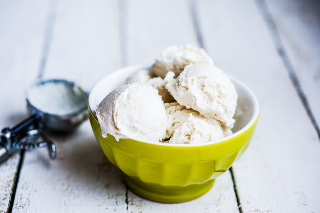 Vanilla ice-cream on white background