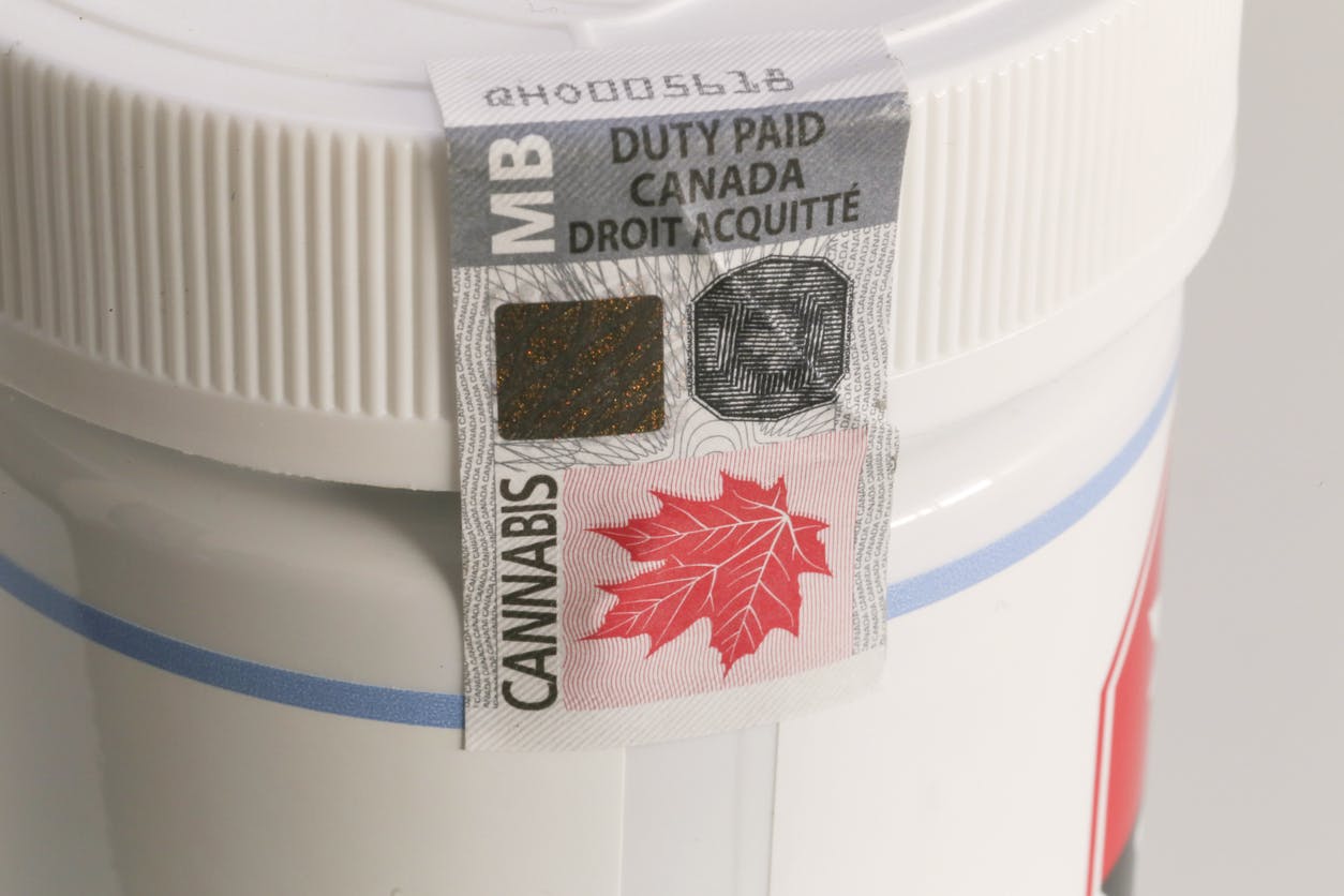 Cannabis Excise Stamp. Legal product in Cannada.